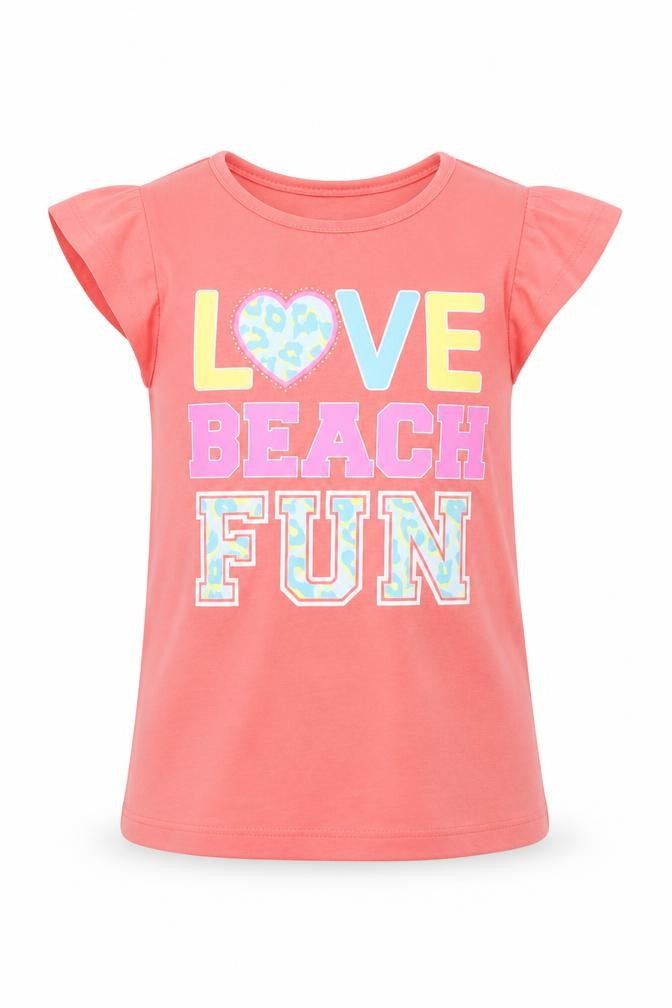 Front view of Primark girls’ pink basic t-shirt, size 4, years