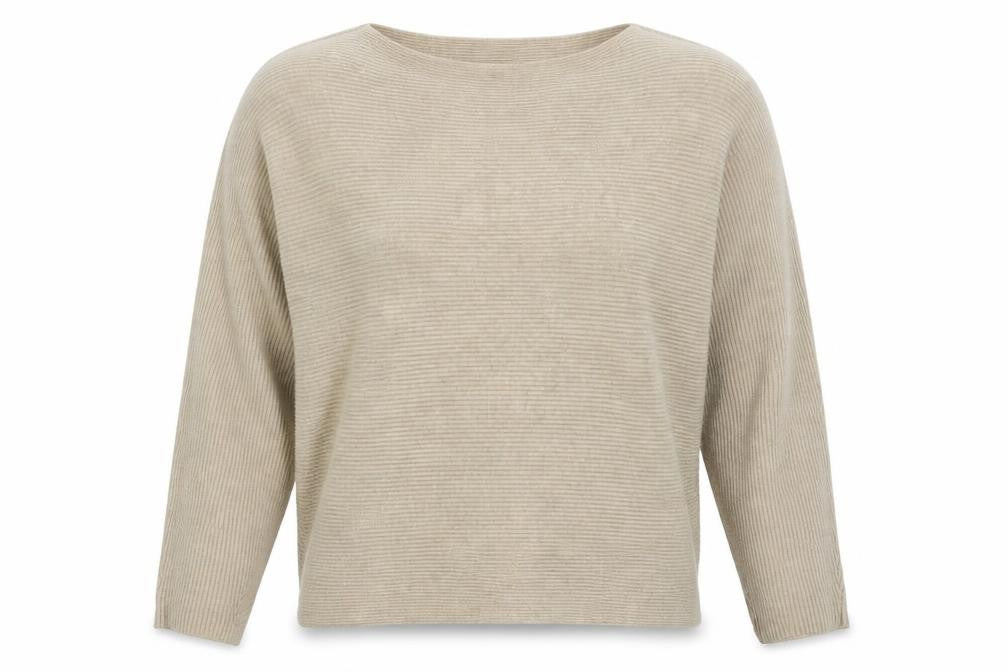 Front view of Yuki women’s grey knit jumper, size M