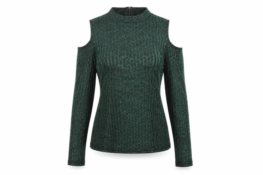 Front view of Jovonna women’s green knit jumper, size UK 8