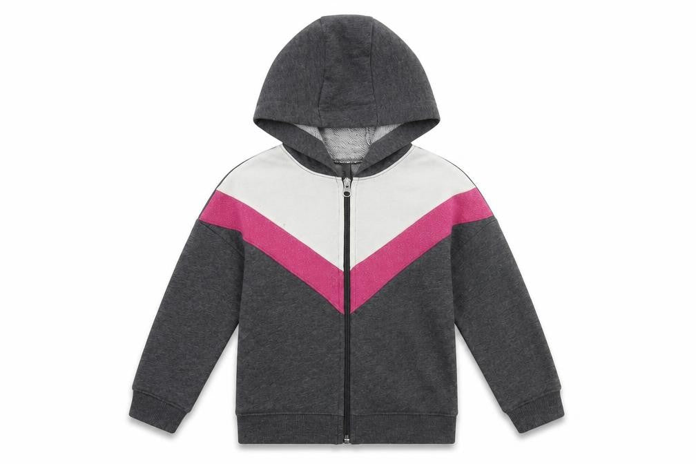 Sainsburys Girls Grey Striped  Full Zip Sweatshirt Size 5 Years