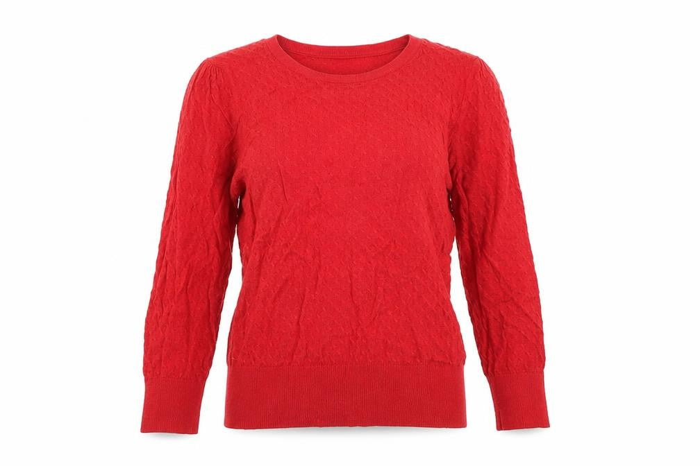 Front view of H&M women’s red jumper, size XS