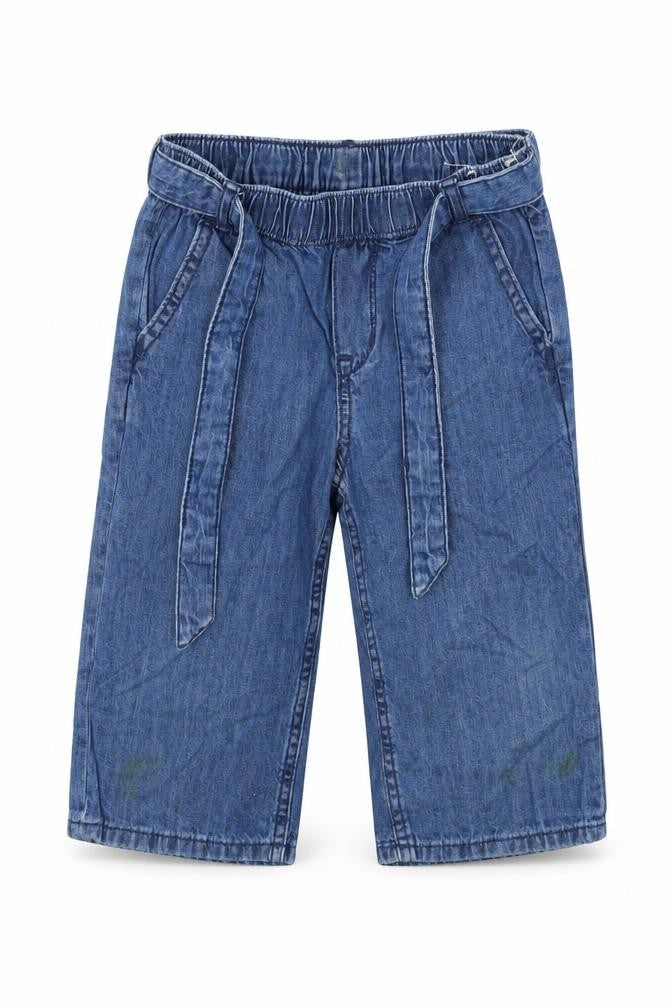 Front view of &Denim boys’ blue cropped jeans, size 24, months
