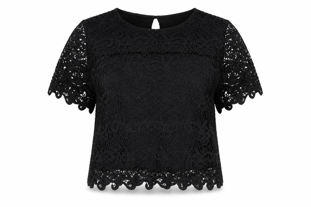 Front view of adiva women’s black basic blouse, size XL
