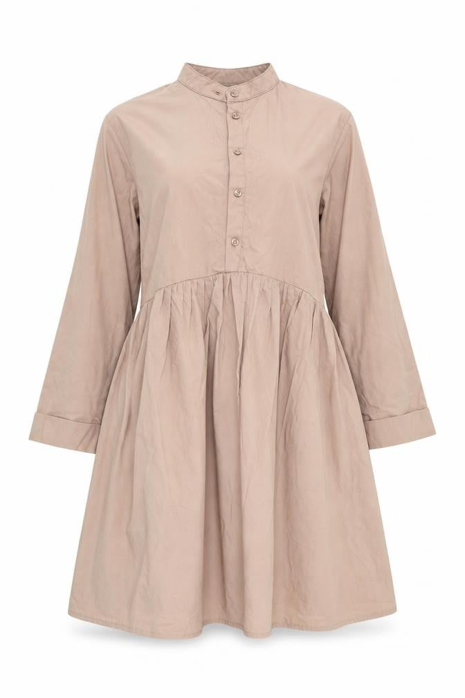 Front view of Primark women’s brown a-line, size UK 4, - mandarin collar