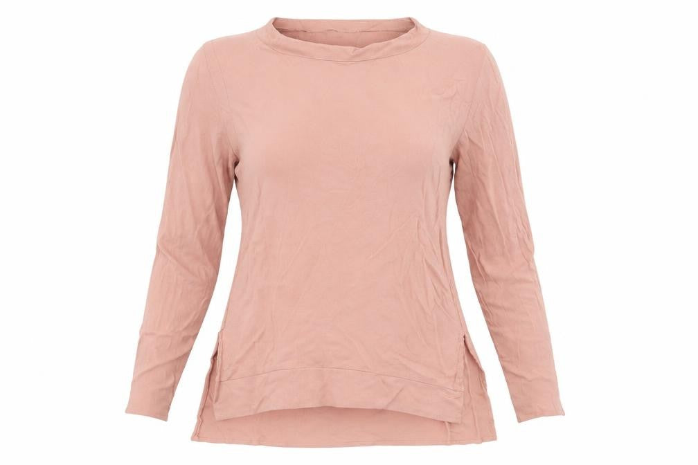 Front view of Zara women’s brown tunic blouse, size UK 4