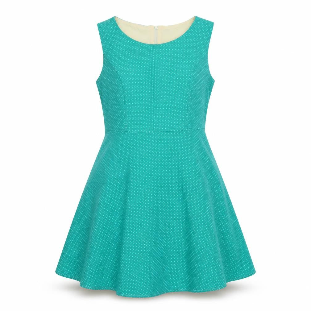 Cutie Womens Green Polka Dot  Fit & Flare  Size 14