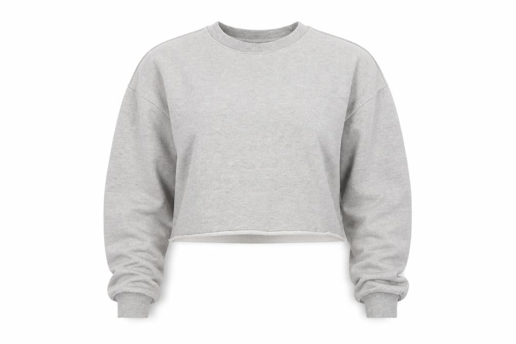 Front view of Misspap women’s grey pullover sweatshirt, size UK 8