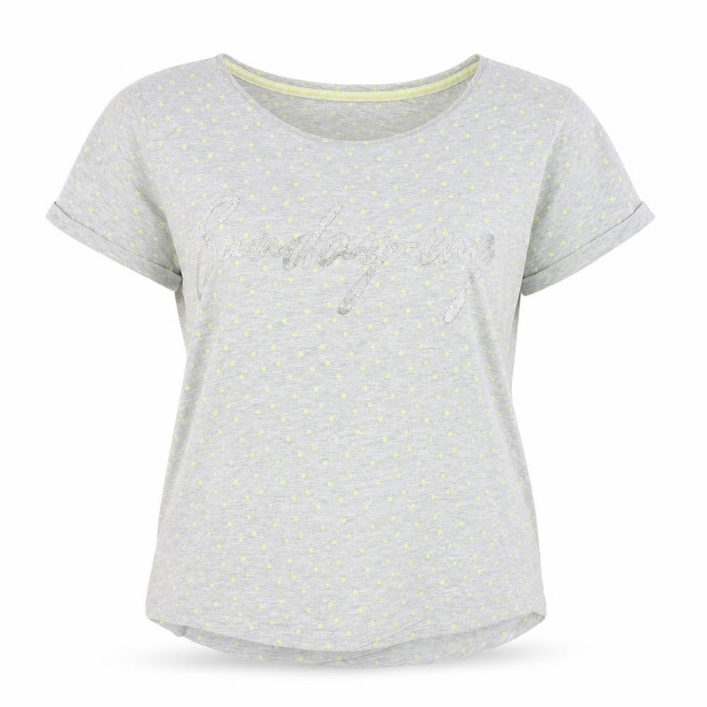 Front view of Next women’s grey argyle/diamond pyjama top, size UK 8