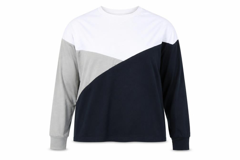 Front view of SHEIN women’s multicoloured colourblock basic t-shirt, size S