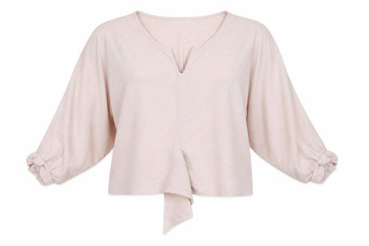 Front view of New Look women’s pink basic blouse, size UK 8