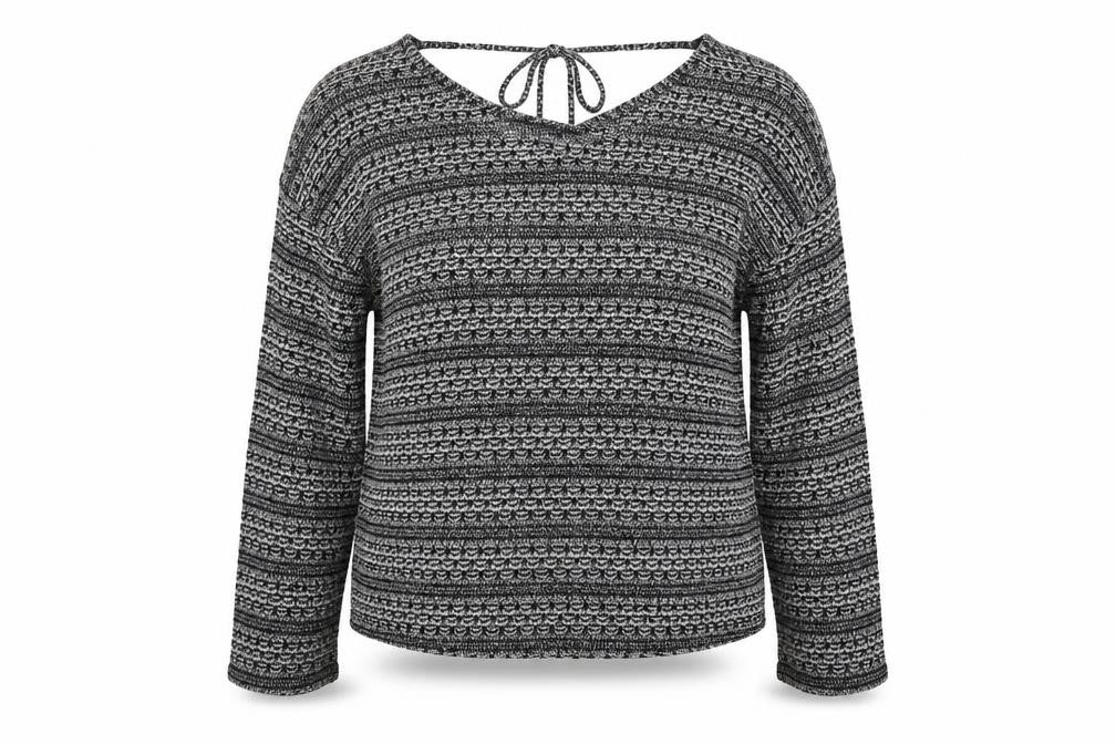 Front view of Next women’s multicoloured striped jumper, size UK 18