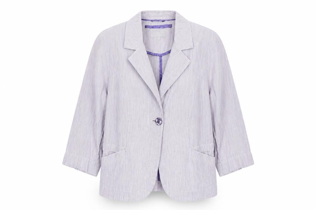 Per Una Womens Purple Striped  Jacket Sport Coat Size 16