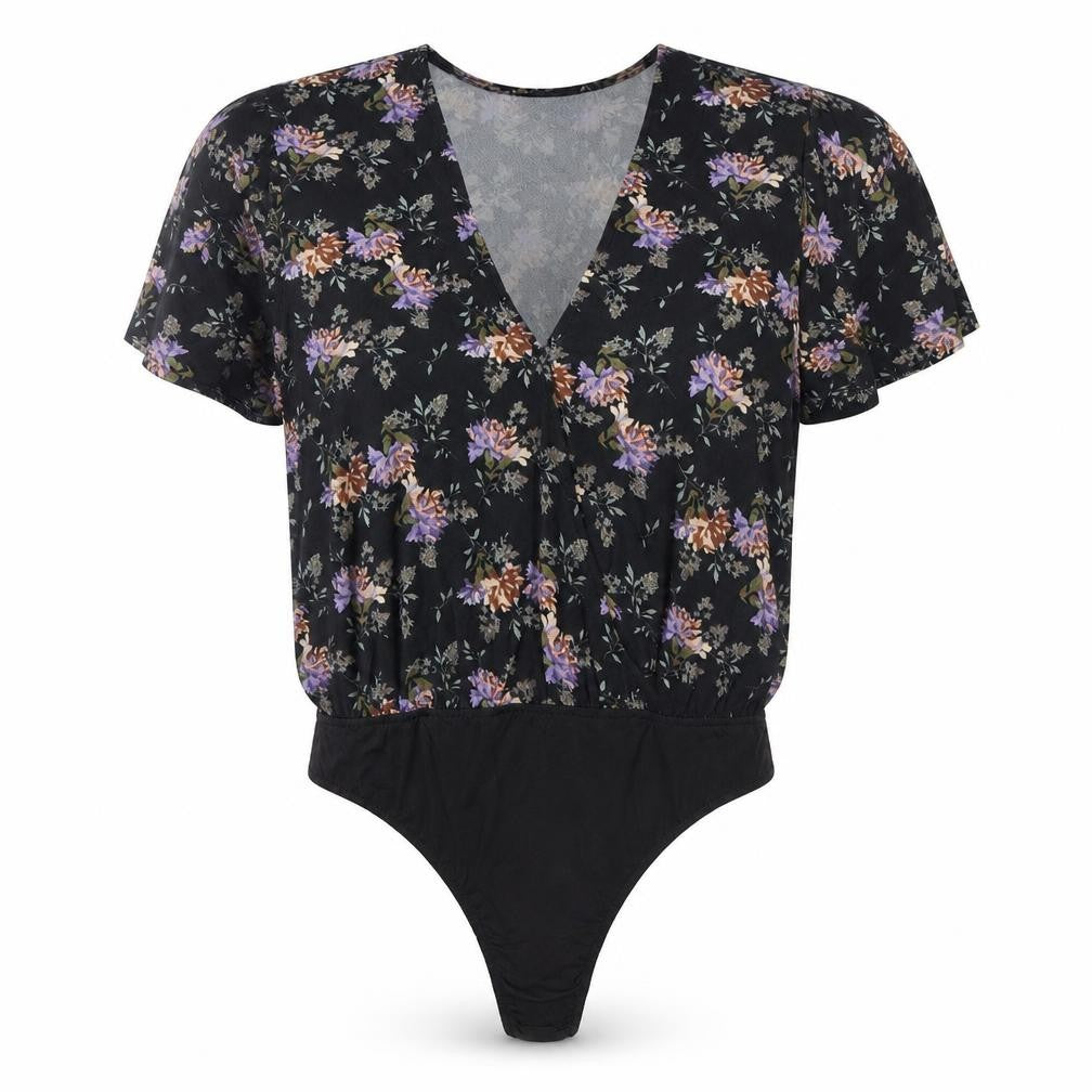 In the Style Womens Multicoloured Floral  Bodysuit One-Piece Size 10
