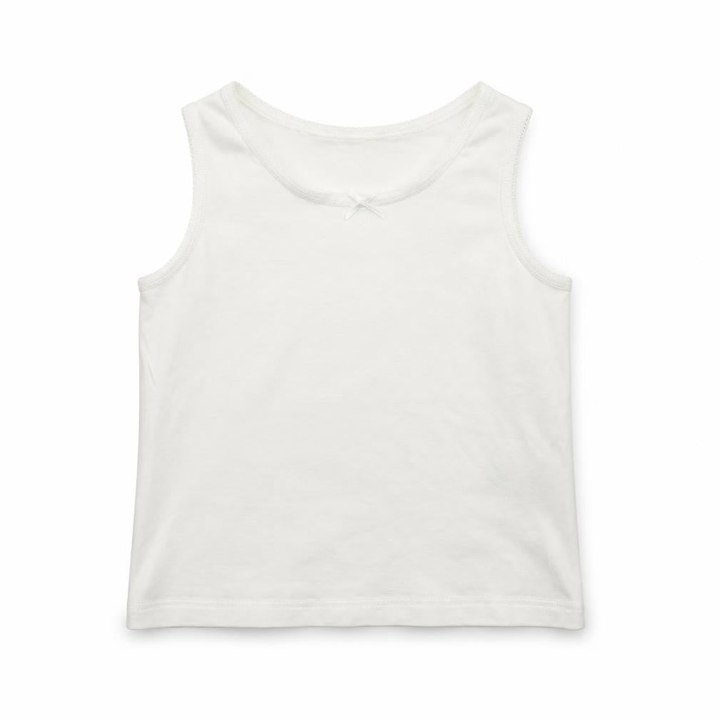 Front view of Nutmeg girls’ white basic tank, size 4-5, years - vest