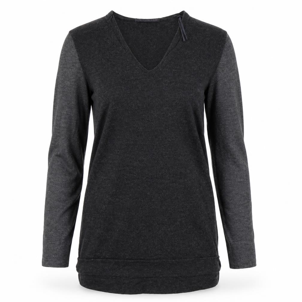 Front view of Marks & Spencer women’s grey knit jumper, size UK 8