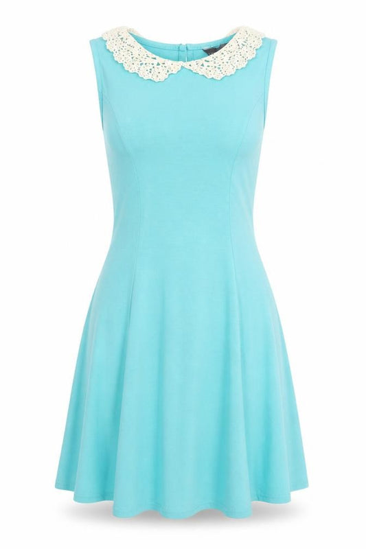 Front view of New Look women’s blue fit & flare, size UK 8