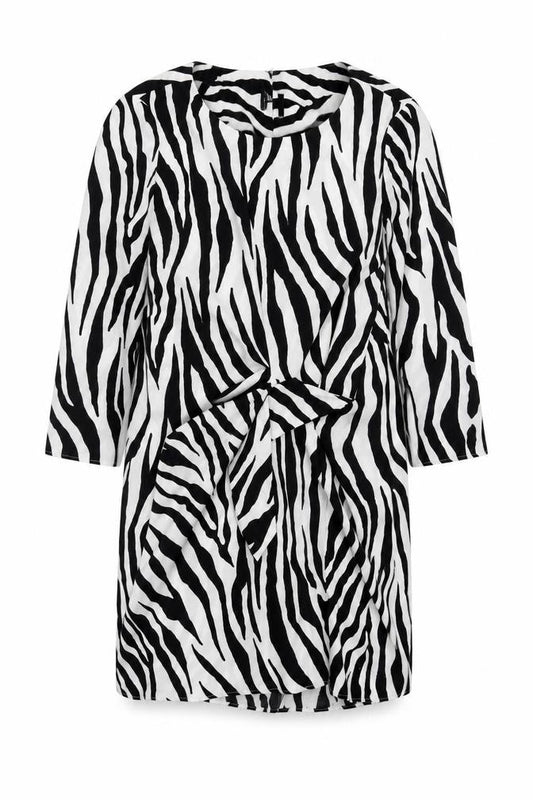 Front view of women’s multicoloured animal print mini, size UK 12