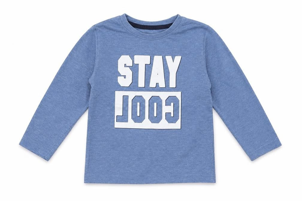 Front view of Primark boys’ blue pullover sweatshirt, size 2-3, years