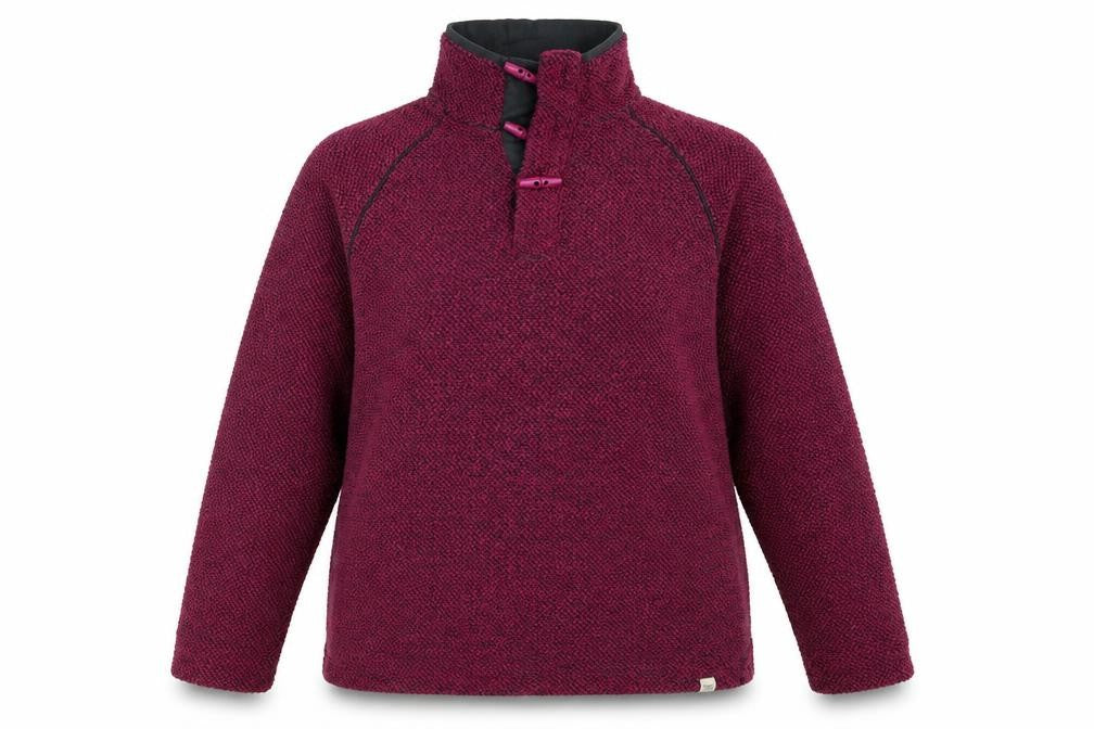Front view of Cotton Traders women’s pink henley sweatshirt, size M