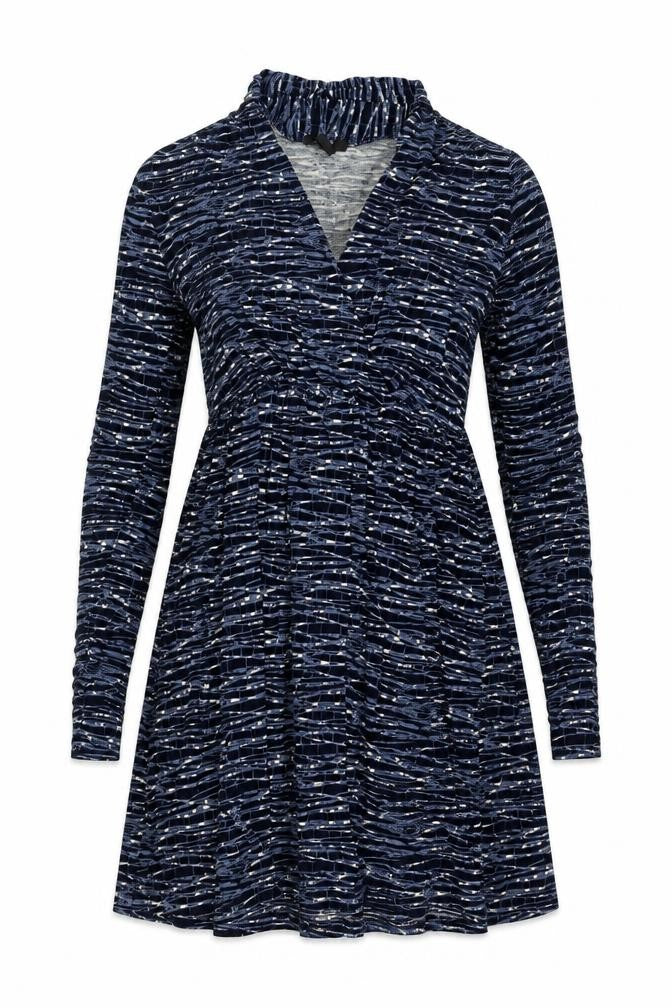 Front view of H&M women’s blue wrap dress, size S