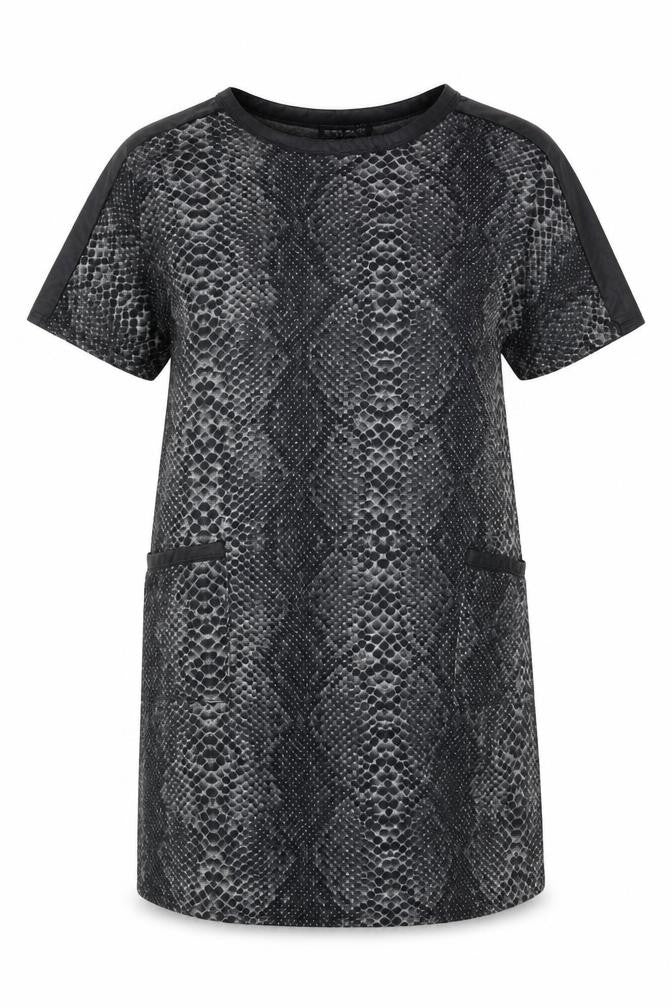 Select Womens Grey Animal Print  T-Shirt Dress  Size 10