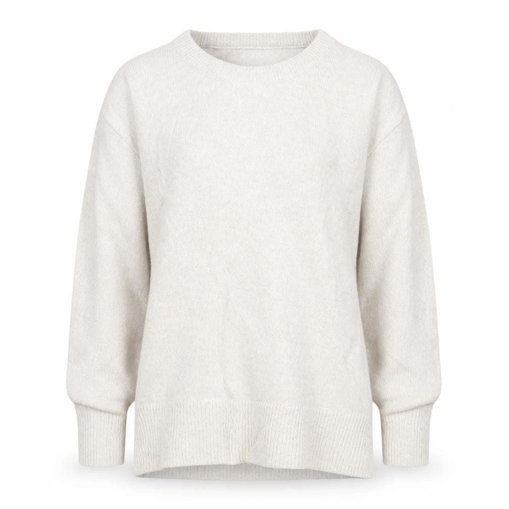 Front view of Cotton Club women’s beige knit jumper, size S