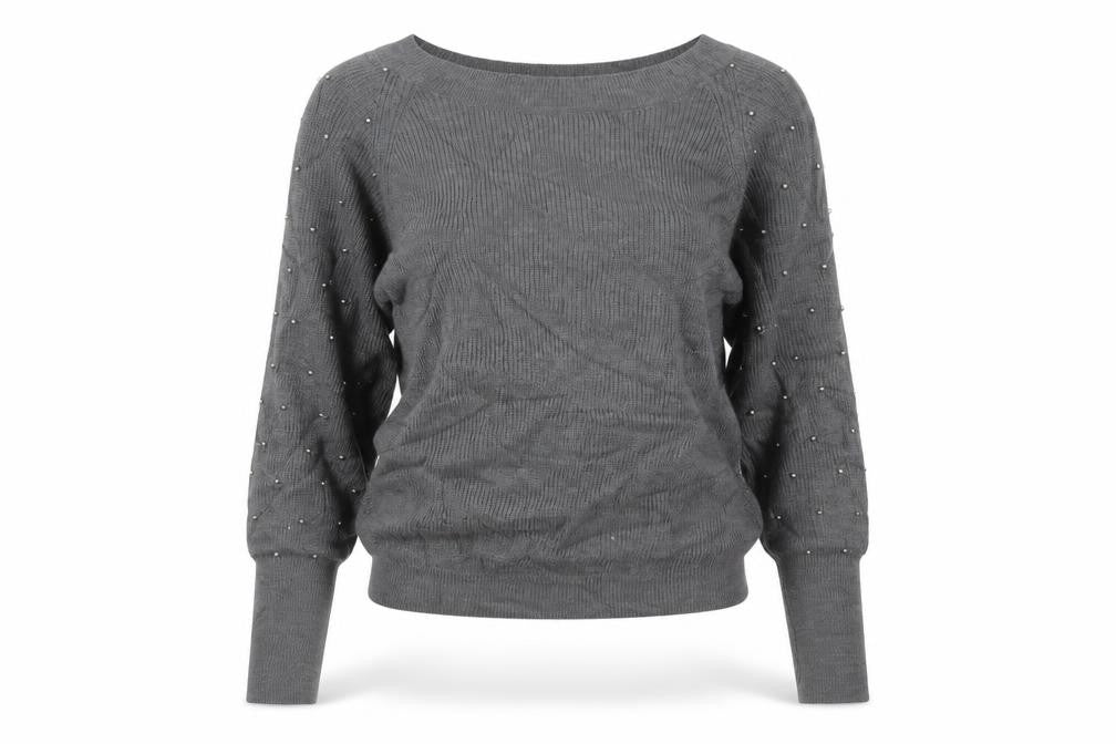 Front view of Darling women’s grey knit jumper, size M