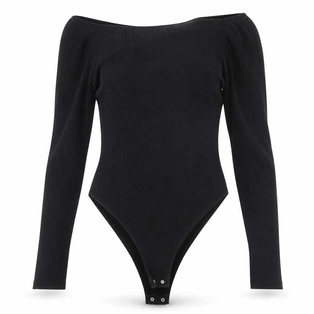 Front view of New Look women’s black bodysuit one-piece, size UK 10