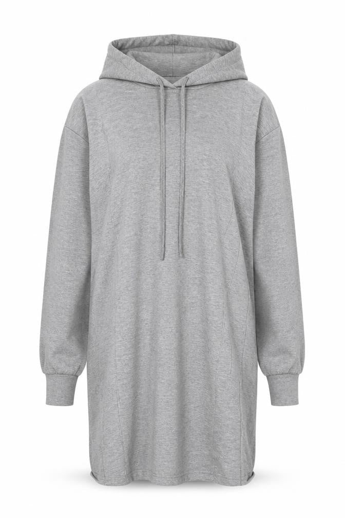 Front view of Zaful women’s grey pullover hoodie, size UK 8