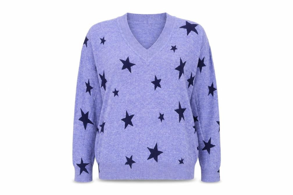 Front view of Marks & Spencer women’s blue knit jumper, size XS