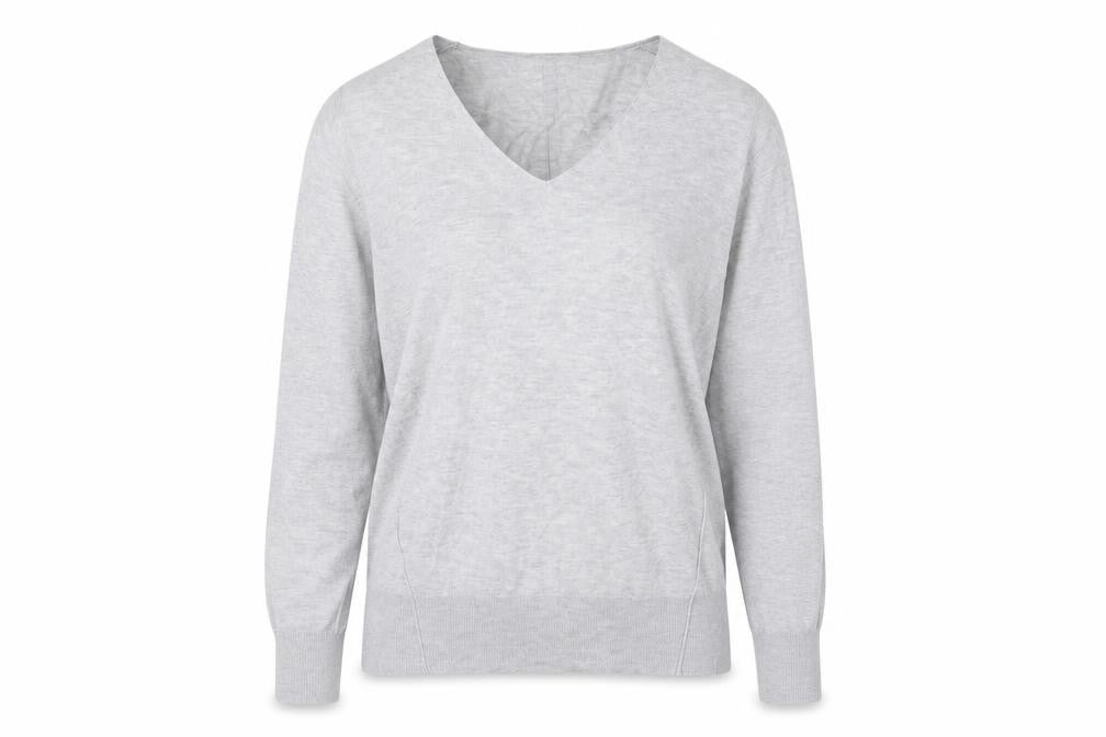 Front view of Next women’s grey knit jumper, size UK 10