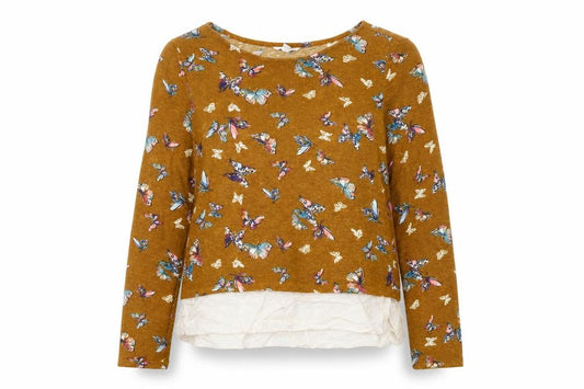 Front view of Springfield women’s brown animal print jumper, size L
