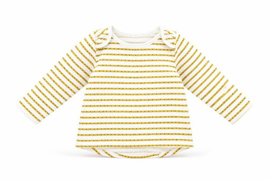 Front view of Matalan Baby Yellow Geometric Basic T-Shirt, size 12-18, Months