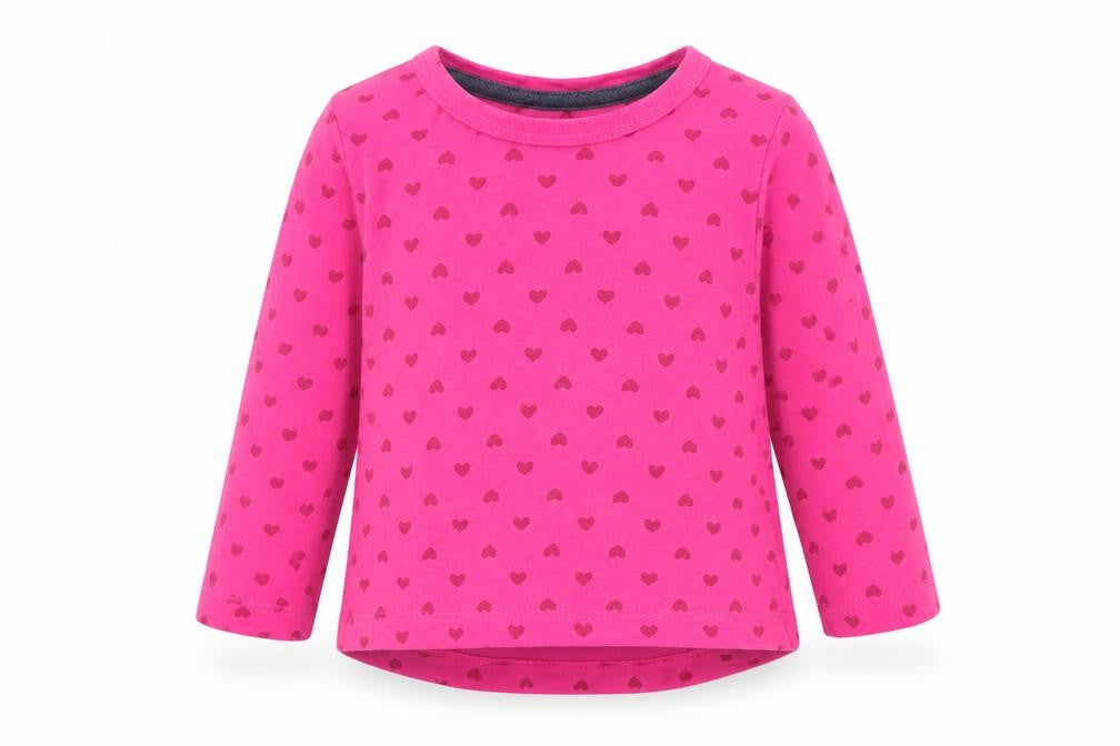 Front view of George Baby Pink Geometric Basic T-Shirt, size 12-18, Months