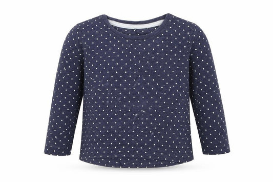 Front view of George Baby Blue Polka Dot Basic T-Shirt, size 12-18, Months