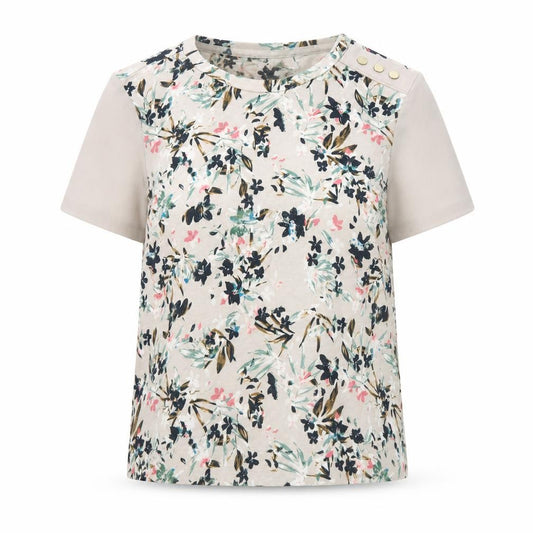Front view of Marks & Spencer women’s grey floral basic blouse, size UK 8