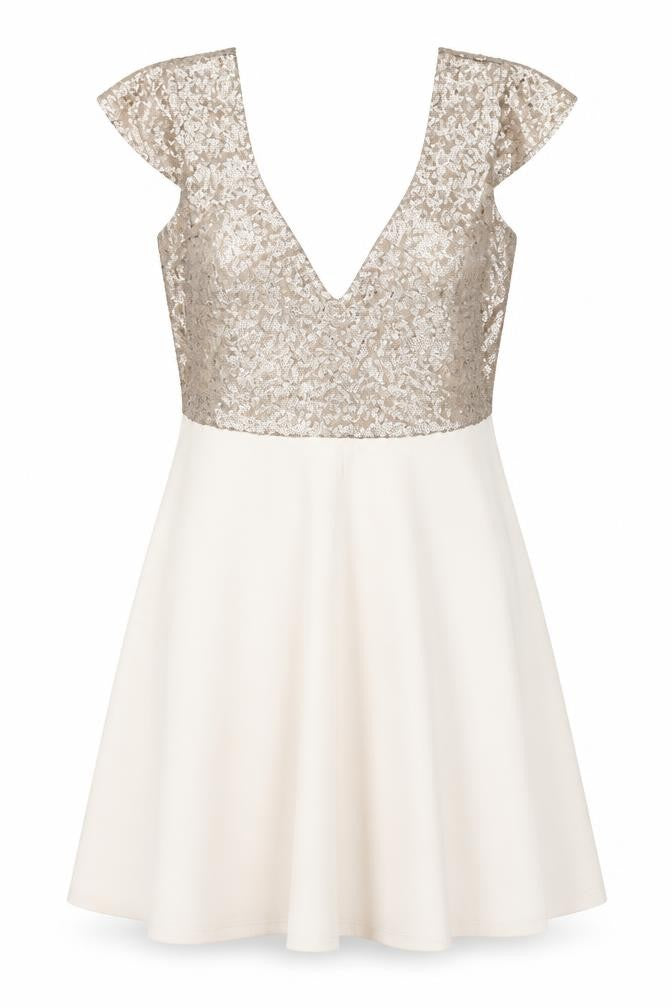 ASOS Womens Beige   Skater Dress  Size 10