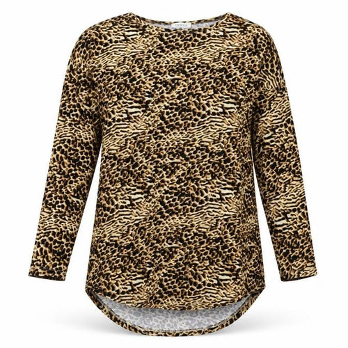 Papaya Womens Brown Animal Print Jersey T-Shirt Dress  Size 10