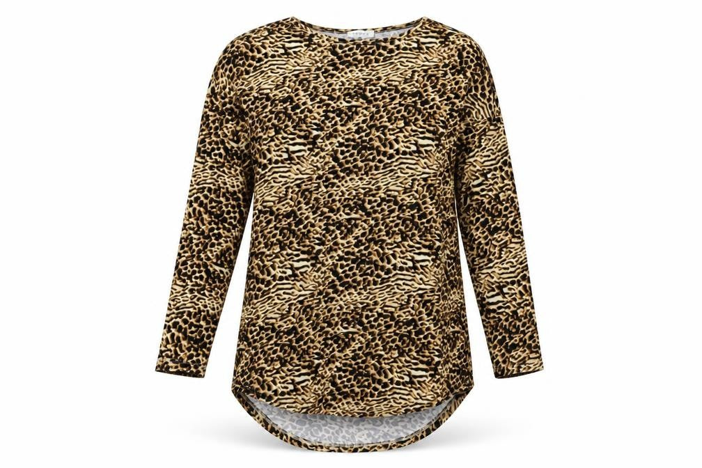Papaya Womens Brown Animal Print Jersey T-Shirt Dress  Size 10