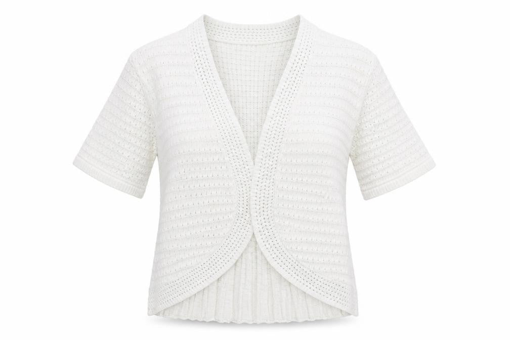 Preworn Womens White Striped Knit Cardigan Jumper Size S