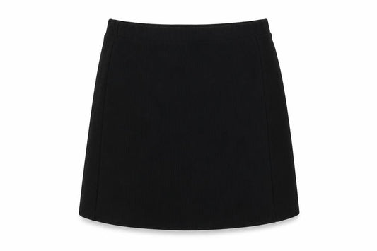 Front view of ASOS women’s black a-line skirt, size UK 8