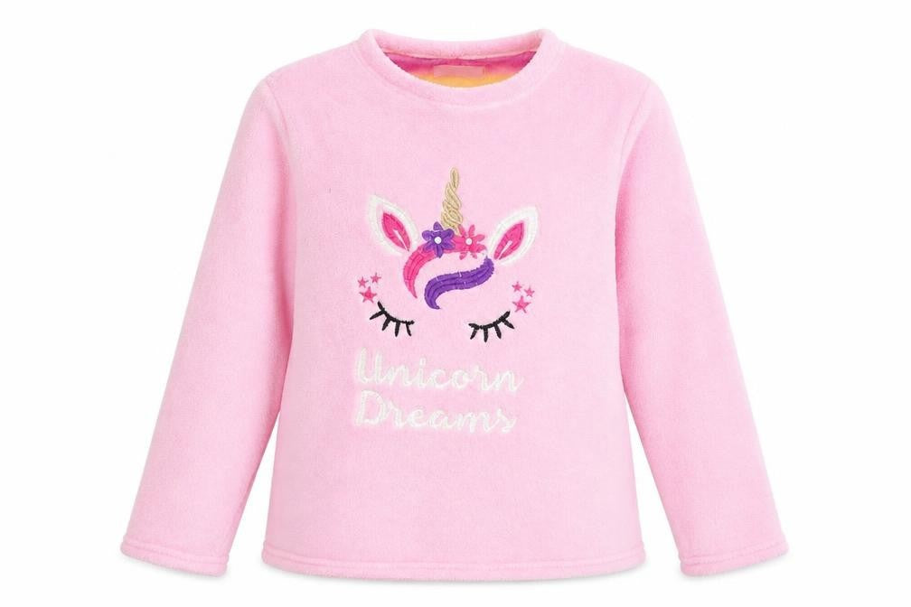Front view of Unicorn Dreams women’s pink jumper, size M
