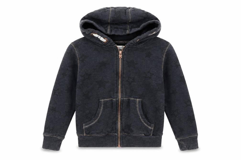 M&S Boys Grey   Full Zip Hoodie Size 6-7 Years  - Stars