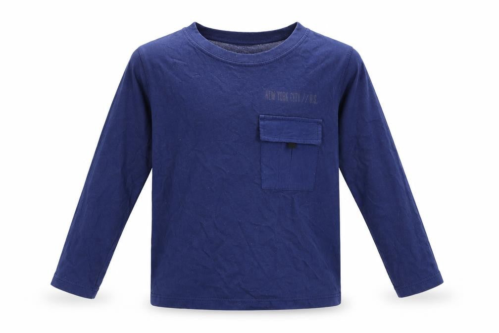 Front view of M&Co girls’ blue basic t-shirt, size 4-5, years