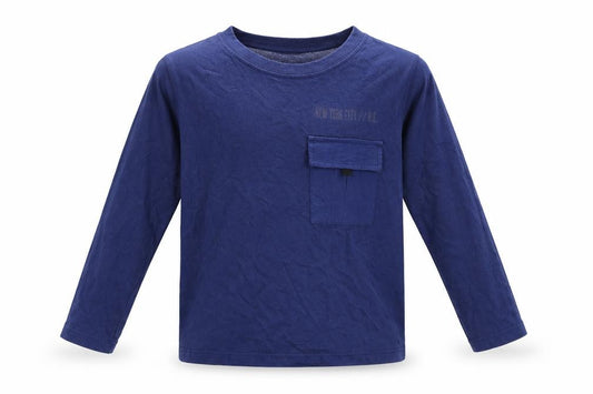 Front view of M&Co girls’ blue basic t-shirt, size 4-5, years