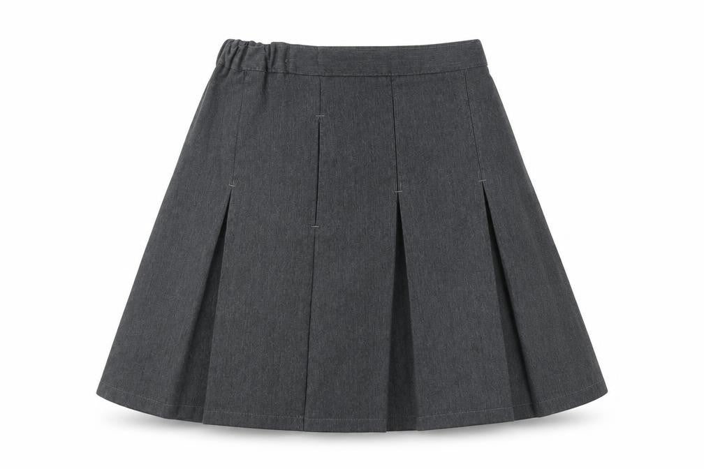 M&S Girls Grey   Pleated Skirt Size 7 Years