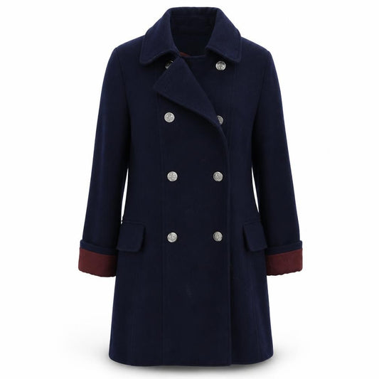 Front view of Peacocks women’s blue jacket, size UK 12