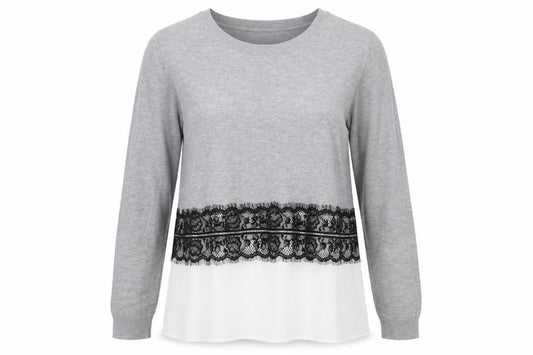 Front view of Peacocks women’s grey basic blouse, size UK 12