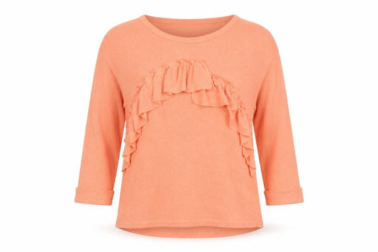 Front view of River Island women’s orange basic blouse, size UK 10