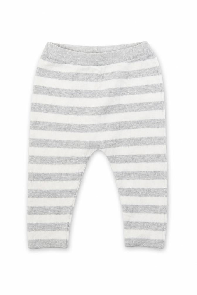 Front view of Matalan Baby Grey Striped Jogger Trousers, size 6-9, Months